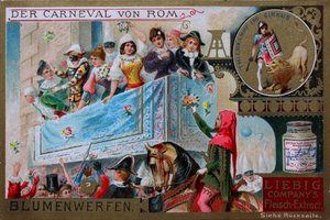 Verzamelaarsplaatjeserie Het Carnaval van Rome, Bloemen Gooien