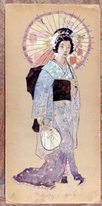 Kostuum van Madame Butterfly voor de eerste akte voor de creatie van Madame Butterfly door Giacomo Puccini in 1904. Collectie van het Museo della Scala in Milaan. door Unknown artist