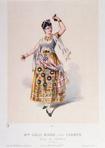 Kostuum van Marie Galli in Carmen, opera van Georges Bizet door Unknown artist