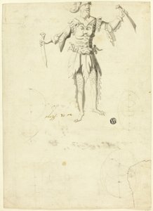 Gekostumeerde man met twee zwaarden door Unknown artist