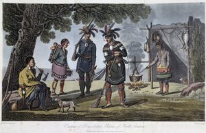 Kostuums van Gedomicilieerde Indianen van Noord-Amerika, door Heriot, George (1766-1844) door Unknown artist