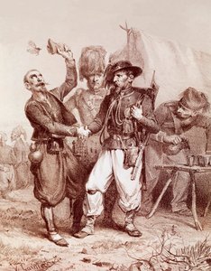 Krimoorlog (1853-1856): allegorie van de alliantie tussen Frankrijk, het Koninkrijk Sardinië en Engeland tegen Rusland door Unknown artist