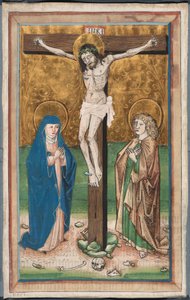 Kruisiging met de Maagd Maria en Sint Jan (recto); Sint Sebald met de schenkers Paul Volkmayr en Sebald Schreyer (verso)