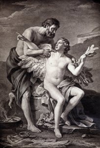 Daedalus en Icarus. 19e-eeuwse gravure. door Unknown artist