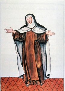 Dagelijks leven en gewoonten van Peru: "Karmelietes descalzos" Aquarel uit het boek "Trujillo del Peru" door Baltasar Martinez Companon y Bajanda, bisschop van Trujillo (1782-1785). 18e eeuw Madrid. Biblioteca del Palacio Real door Unknown artist