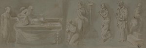 David belooft Bathseba dat Salomo zal regeren door Unknown artist