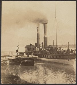 Stoombootsteiger bij Rolandseck door Unknown artist
