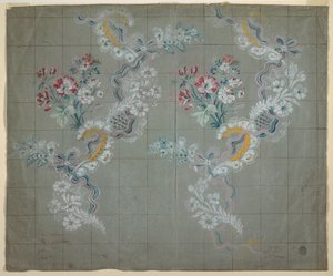 Ontwerp voor zijden brokaat door Unknown artist