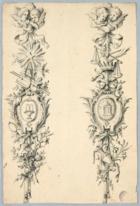 Ontwerp voor Twee Trofeeën die Verwijzen naar de Maagd door Unknown artist