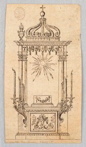 Ontwerp voor een baldakijn voor de tentoonstelling van de hostie door Unknown artist