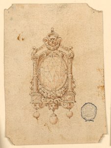 Ontwerp voor een Broche met Ovale Diamant door Unknown artist