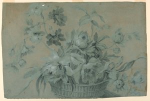 Ontwerp voor een Bloemenmandmotief door Unknown artist
