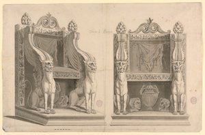 Ontwerp voor een Troon van de Priester van Bacchus, naar Oud Marmer door Unknown artist