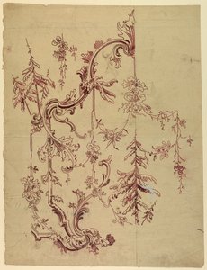Ontwerp voor een geweven of bedrukt stof of behang door Unknown artist