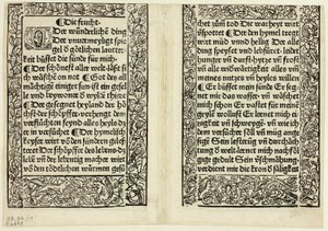 Devotionele passages met sierranden uit Andächtig Zeitglöcklein des Leben und Leidens Christi, Plate 17 from Woodcuts from Books of the 15th Century door Unknown artist