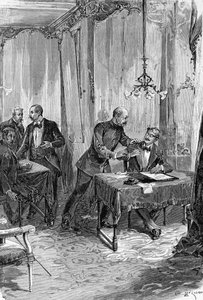 Dreyfus-affaire. Arrestatie van Kapitein Alfred Dreyfus op 15/10/1894 na dictaat. door Unknown artist