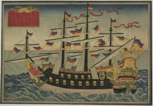 Nederlands schip, uit de set van acht afbeeldingen van buitenlandse schepen