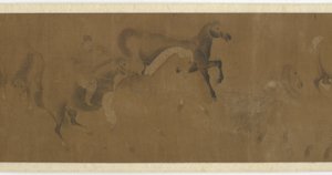 Acht paarden en een stalknecht door Unknown artist