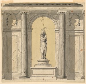 Verhoging van een muur van een vestibule door Unknown artist