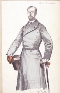 Gravure door Paul Deroulede (1846-1914), Franse schrijver en politicus, oprichter van het Boulangisme, die de Liga van Patriotten oprichtte. door Unknown artist