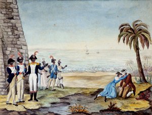 Executie van een kolonist tijdens de opstand in Santo Domingo in 1791 door Unknown artist