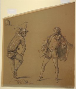 Figurenstudies voor een ontwerp van een klavecimbeldeksel door Unknown artist