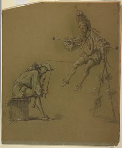 Figurenstudies voor een ontwerp van een klavecimbelomslag