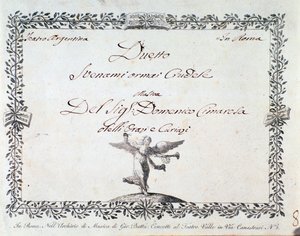 Eerste pagina van de partituur van Svenami ormai crudele, in Gli Orazi e i Curiazi door Domenico Cimarosa, c. 1798