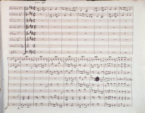 Eerste pagina van de partituur van de Zesde Symfonie door Luigi Boccherini door Unknown artist