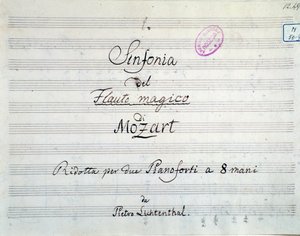 Eerste pagina van de symfoniepartituur gereduceerd tot twee piano