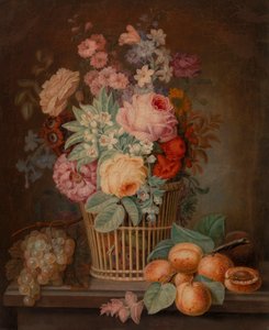 Bloemenstuk in Mand door Unknown artist