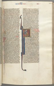 Fol. 112r, Koningen II, historiated initiaal F, de onthoofding van de Amalekiet door Unknown artist