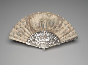 Vouwwaaier met Jakob die Rachel bij de bron ontmoet door Unknown artist