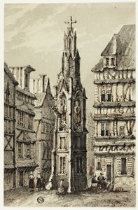 Fonteintoren in de oude stad door Unknown artist