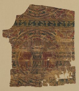 Fragment met leeuwenstrijder van een dalmatiek van Sint Bernard Calvo