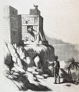 Francisco Roldan spreekt met Adelantado Bartholomew Columbus op het eiland Hispaniola, in Fort Concepcion in 1497