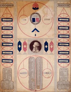 Franse Revolutie: Perpetuele kalender van de revolutionaire periode door Unknown artist