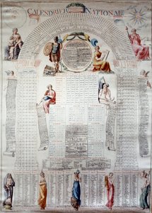 Franse Revolutie: nationale kalender berekend voor dertig jaar vanaf 31/12/1792