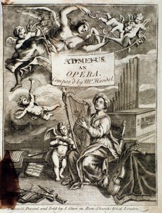 Voorpagina van Admetus opera gecomponeerd door Georg Friedrich Handel (1685-1759) Gravure. 18e eeuw. Bologna, civico museo musico
