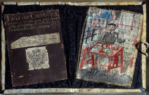 Frontispice van de gedichtenbundel van de Portugese dichter Luis Vaz de Camoes, bekend als de Camoans. De dichter is daar gevangen. Lissabon, Nationaal Museum voor Oude Kunst