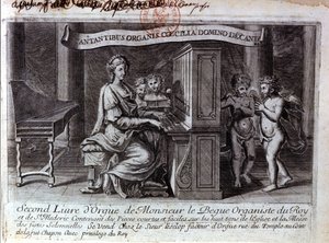 Frontispice van het tweede orgelboek van de heer Nicolas Lebègue