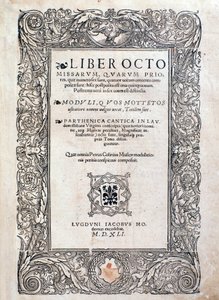 Frontispice uit Liber octo missarum (1541)