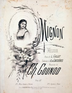 Frontispice van Mignon, melodie door Charles Gounod (19e eeuw) door Unknown artist