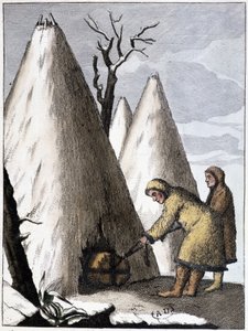 Begrafenis voor de Samojeden van Azië (Mongolië), begin 19e eeuw door Unknown artist