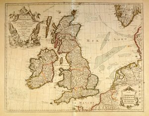 Geografische kaart van Engeland en Ierland. Atlas door G. Delysle door Unknown artist