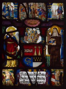 Heraldisch paneel met de wapens van Fridoinus Summerer, abt van Muri, Zwitserland door Unknown artist