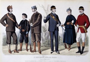 Jachtkleding, "Le Journal des tailors" door Unknown artist