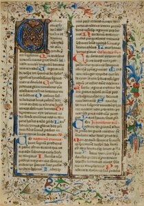 Verlichte initiaal "A" uit een psalter of brevier