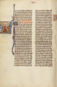 Initial E: Een advocaat met cliënten voor een rechter door Unknown artist
