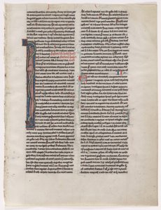 Initiaal I: Verstrengelde Beest en Slang: Blad uit een Bijbel (2 van 2 Uitgesneden Bladen)